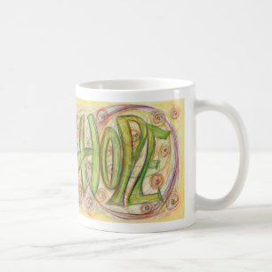 Taza De Café Palabra de esperanza inspiradora Arte Café Mugs