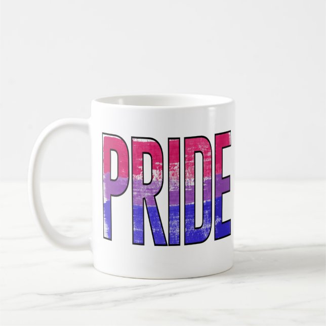 Taza De Café Palabra de Orgullo Bisexual (Izquierda)