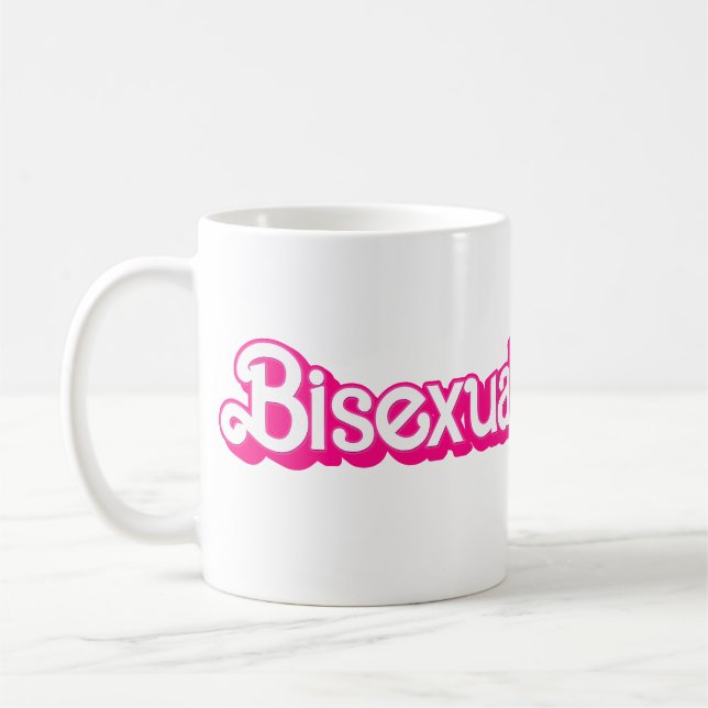 Taza De Café Palabra de orgullo bisexual rosa (Izquierda)