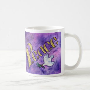 Taza De Café Palabra de paz inspiradora Arte Café Mugs