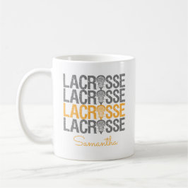 Taza De Café Palabra Lacrosse con problemas amarillos