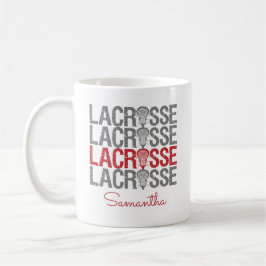 Taza De Café Palabra Lacrosse con problemas rojos