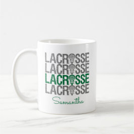 Taza De Café Palabra Lacrosse con problemas verdes
