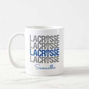 Taza De Café Palabra real lacrosse en peligro azul