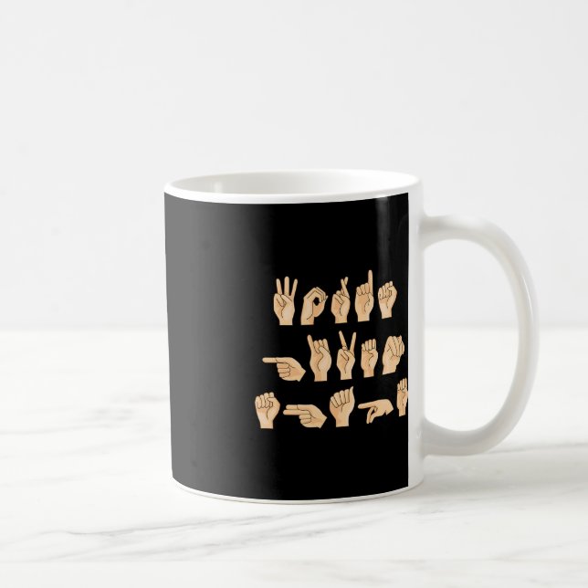 Taza De Café Palabras ASL con forma de Lenguaje de Rótulo Ameri (Derecha)
