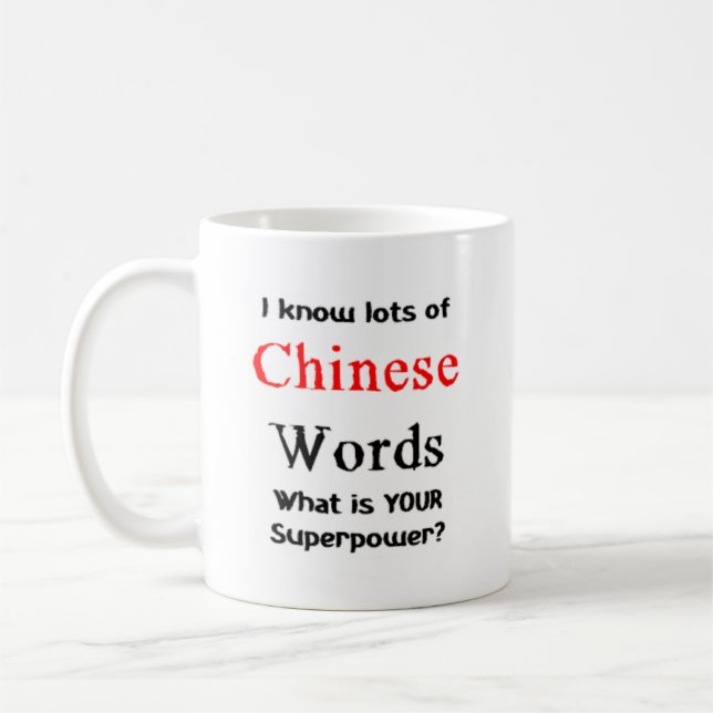 Taza De Café palabras chinas (Izquierda)