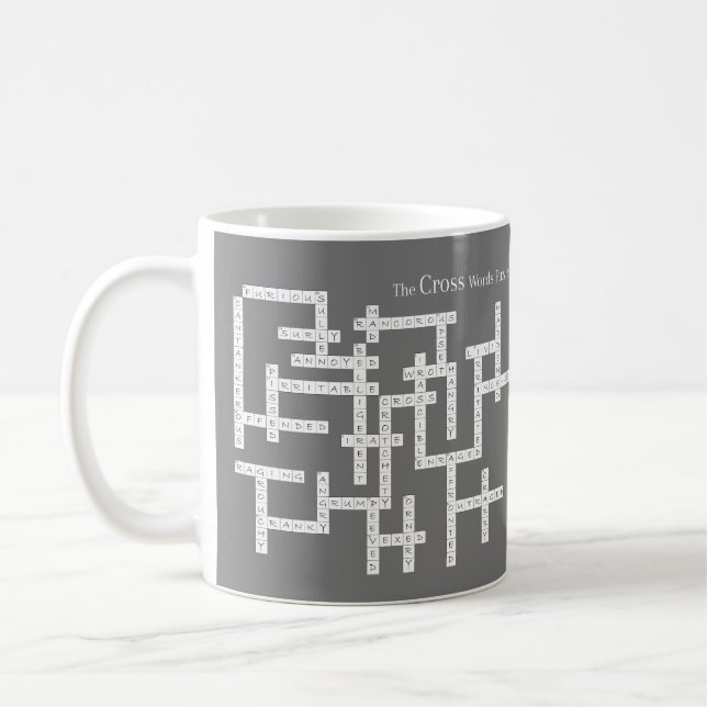 Taza De Café Palabras cruzadas Rompecabezas Semántica Humor Gri (Izquierda)