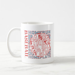 Taza De Café Palabras de béisbol Café Mug