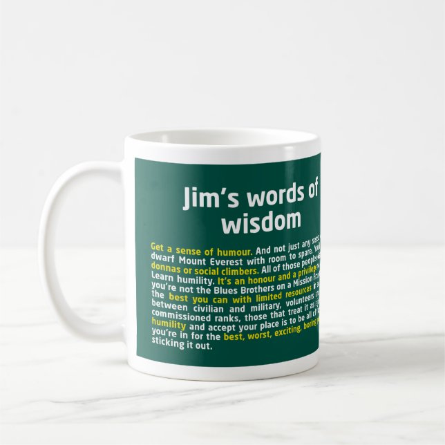 Taza De Café Palabras de Jim de Wisdom Mug (Izquierda)