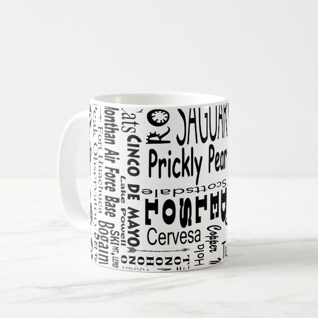 Taza De Café Palabras de moda de Arizona (Anverso izquierdo)