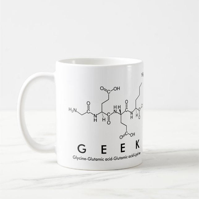 Taza De Café Palabras de péptido geek mug (Izquierda)