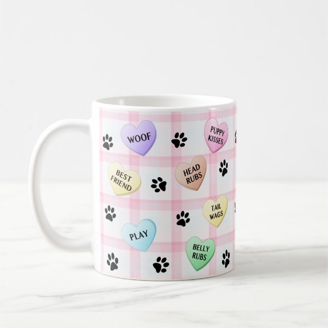 Taza De Café Palabras de perro adoran los corazones pinturas de (Izquierda)