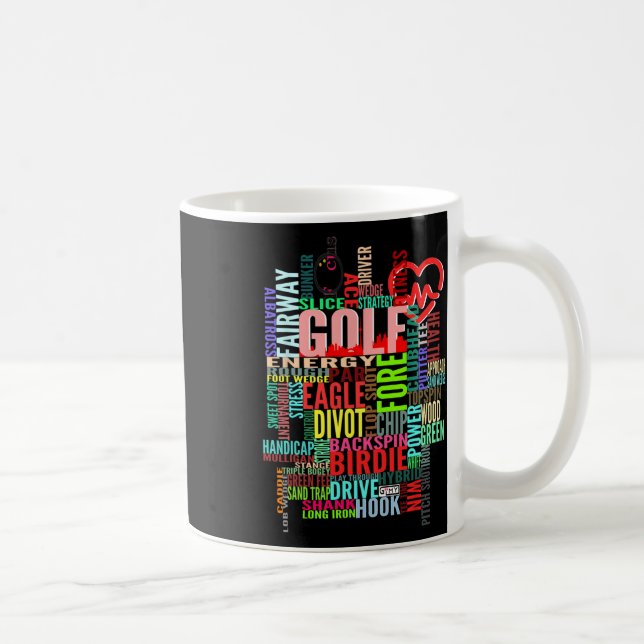 Taza De Café Palabras divertidas de golf  (Derecha)