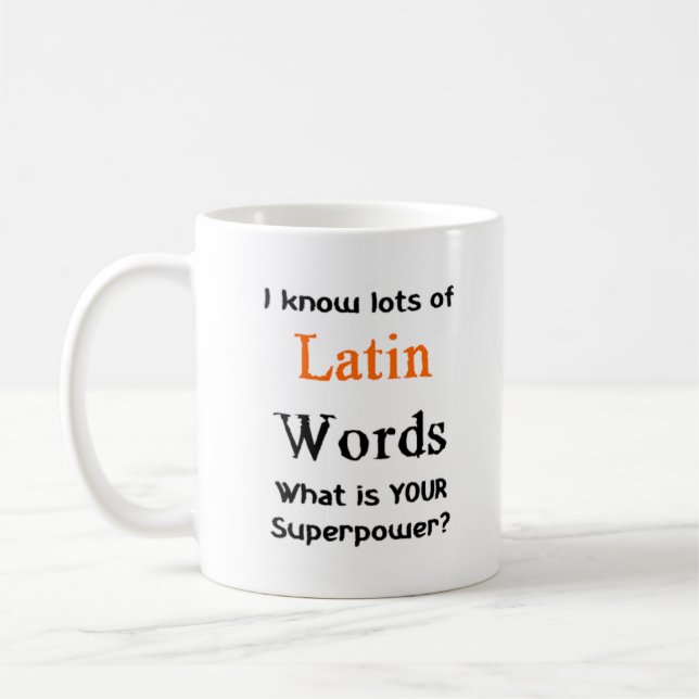 Taza De Café palabras en latín (Izquierda)