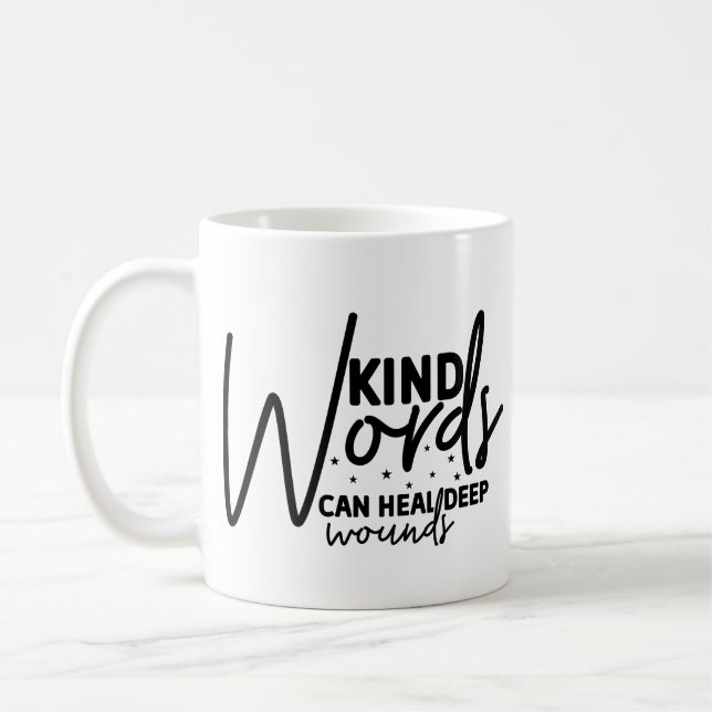 Taza De Café Palabras Kind de moda (Izquierda)