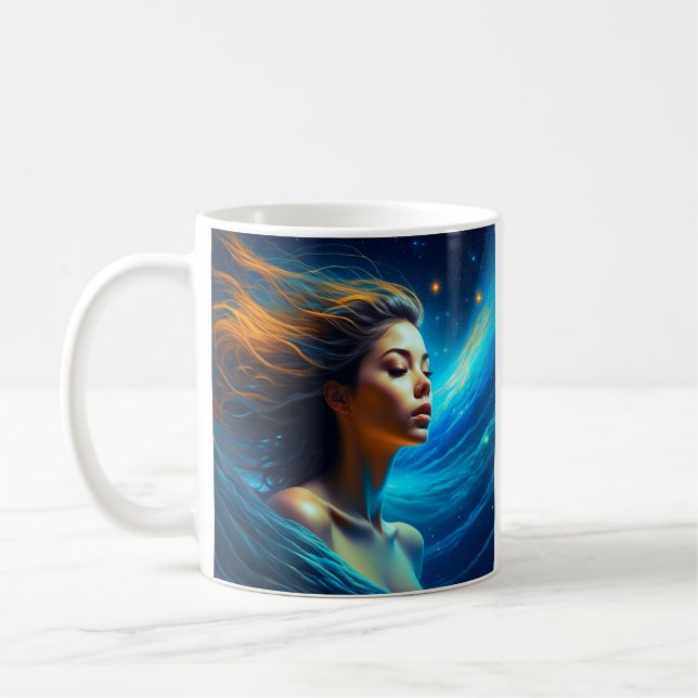 Taza De Café Palabras mortales | Meditación Arte Celestial (Izquierda)