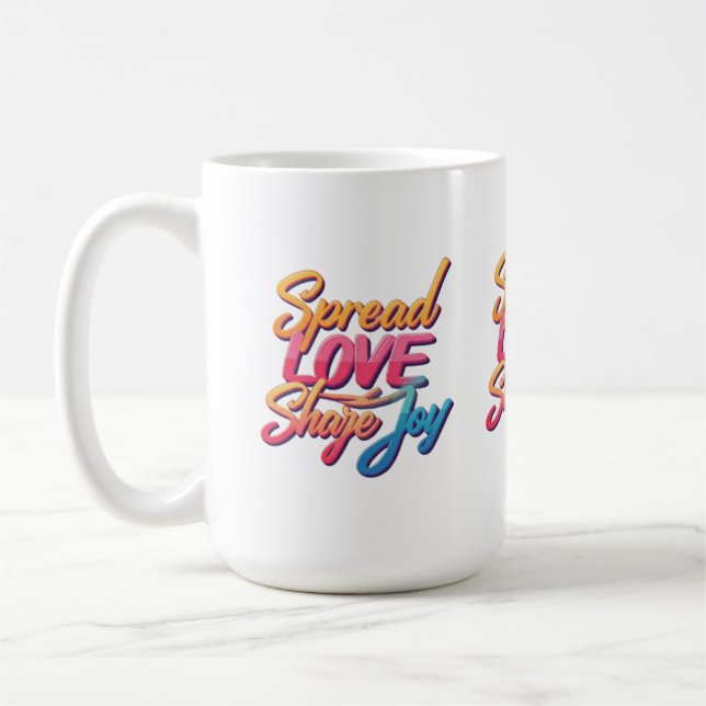 Taza De Café Palabras motivacionales "Difundan amor, Comparten  (Izquierda)