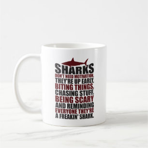 Taza De Café Palabras motivacionales - Sé un tiburón