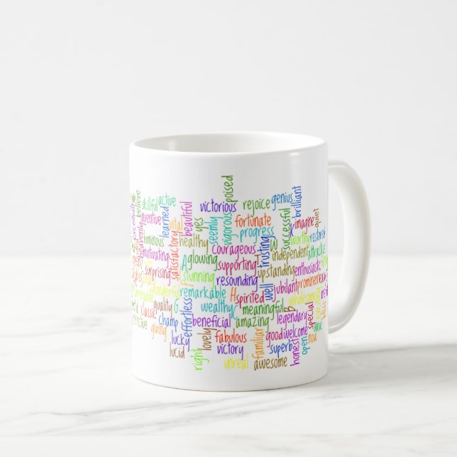 Taza De Café Palabras Mug (Anverso derecho)