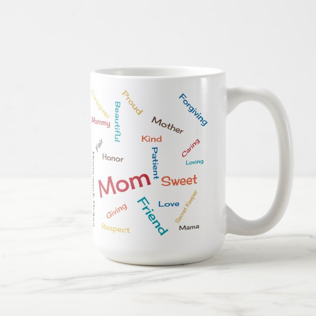 Taza De Café Palabras para mamá Mug (Derecha)