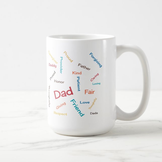 Taza De Café Palabras para papá Mug (Derecha)