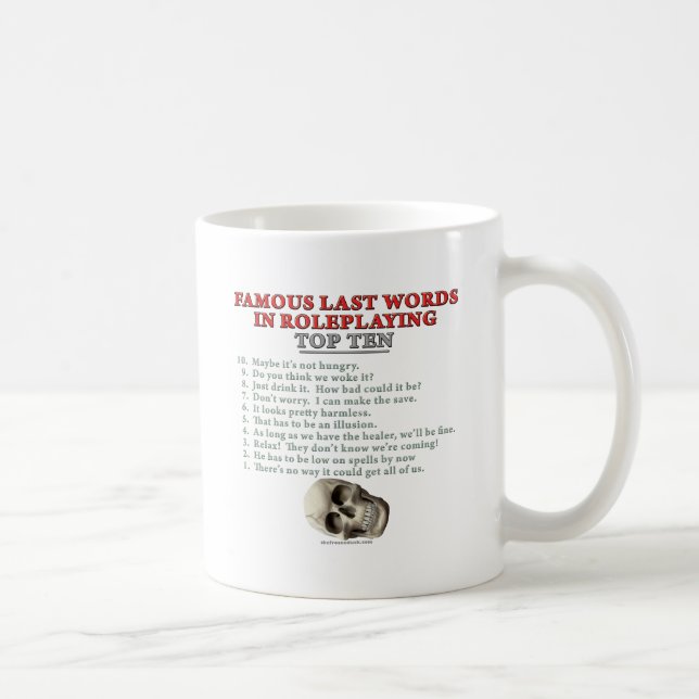 Taza De Café Palabras pasadas famosas en el Roleplaying: Top (Derecha)
