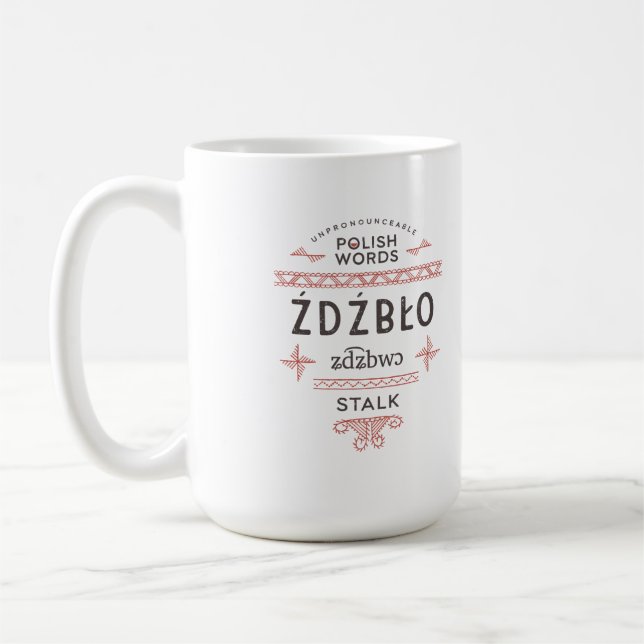 Taza De Café Palabras polacas Stalk (Izquierda)