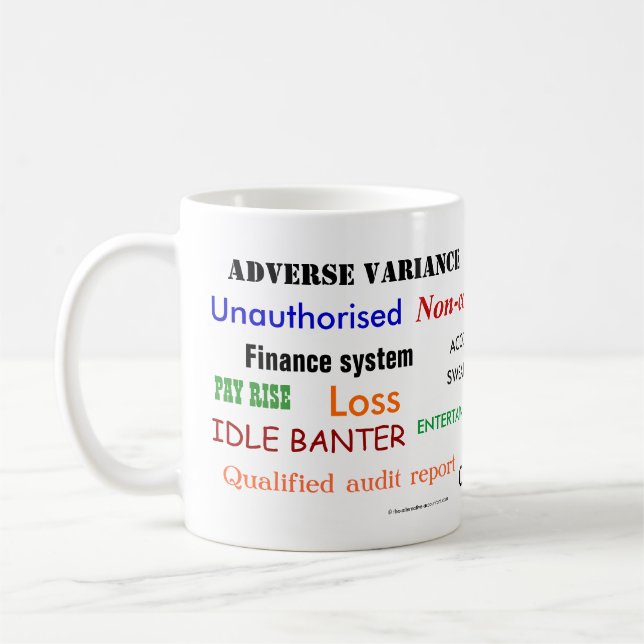 Taza De Café Palabras sudorosas de contabilidad Chiste de conta (Izquierda)