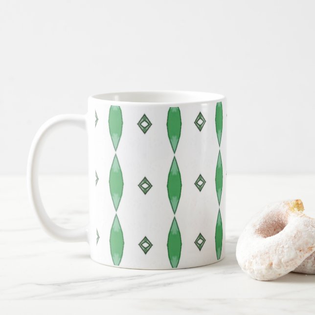 Taza De Café Pale Green geometric pattern coffee mug (Con donut)