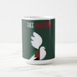 Taza De Café Palestina Libre<br><div class="desc">paloma de la paz con la bandera palestina,  apoyo a Palestina</div>