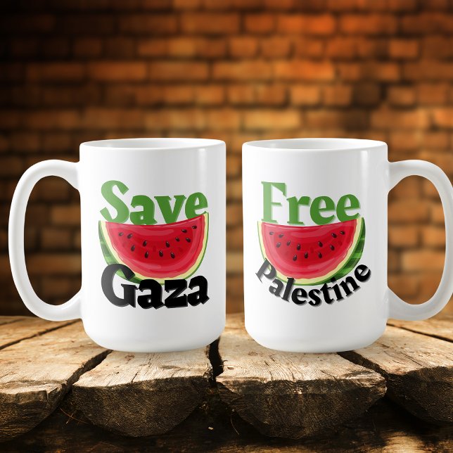 Taza De Café Palestina libre de sandías salva a Gaza (Subido por el creador)