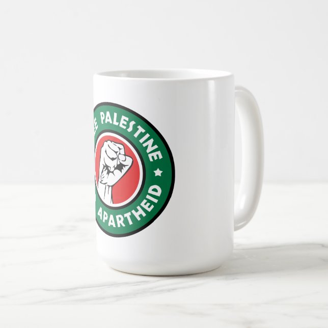 Taza De Café Palestina Libre Fin al Apartheid (Anverso derecho)