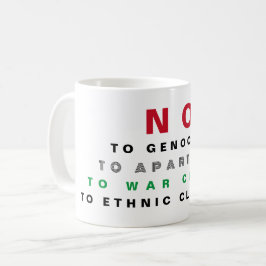 TAZA DE CAFÉ PALESTINA LIBRE NO AL GENOCIDIO DE LOS CRÍMENES DE