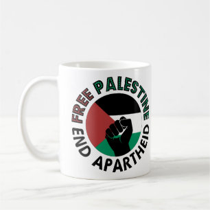 Taza De Café Palestina Libre pone fin al apartheid bandera pale