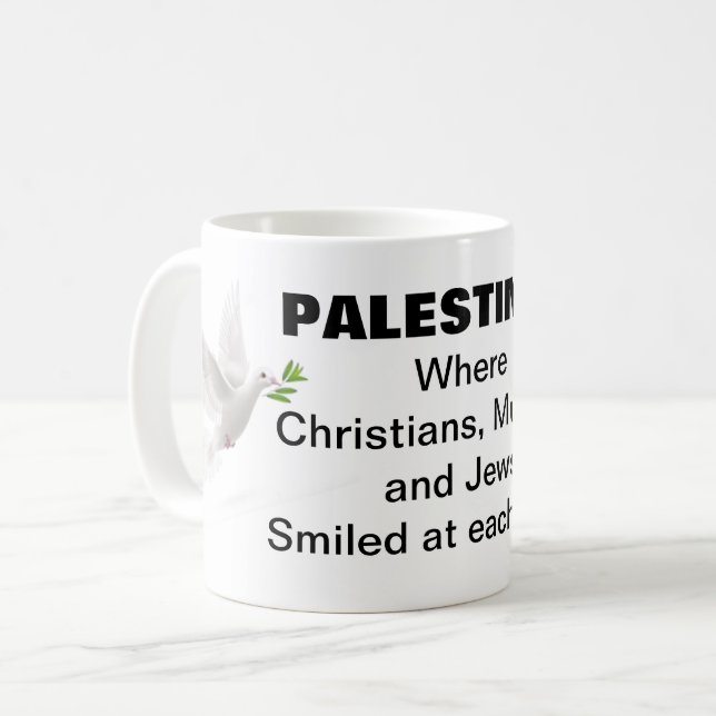 Taza De Café Palestina... Sonrió entre ellos (Anverso izquierdo)