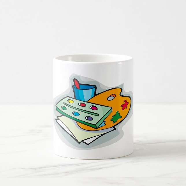 Taza De Café Paleta acuarela y pincel de material de arte (Subido por el creador)