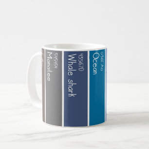 Taza De Café Paleta de pintura Océano Azul Chips de pintura 