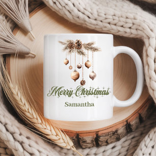 Taza De Café Paleta nórdica pastel cálida y terrosa con nombre