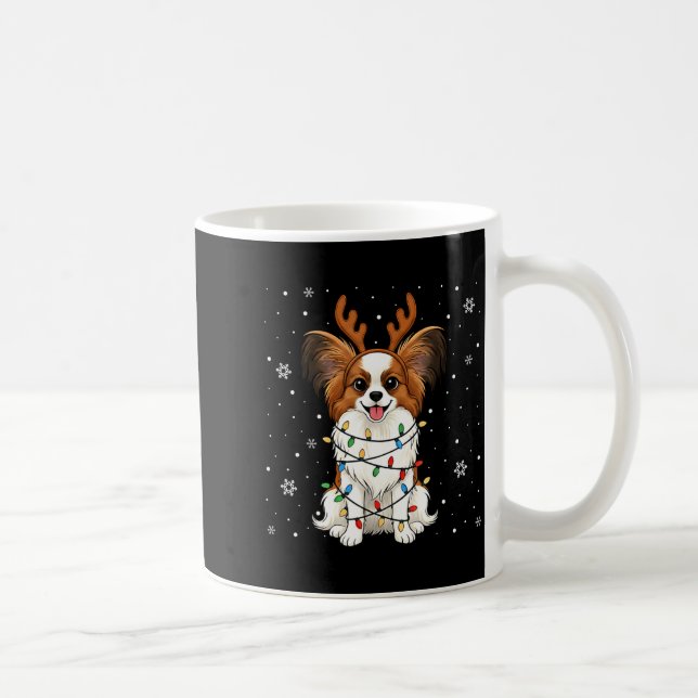 Taza De Café Pallon Dog Christmas Lights Reindeer Funny Xmas Do (Derecha)