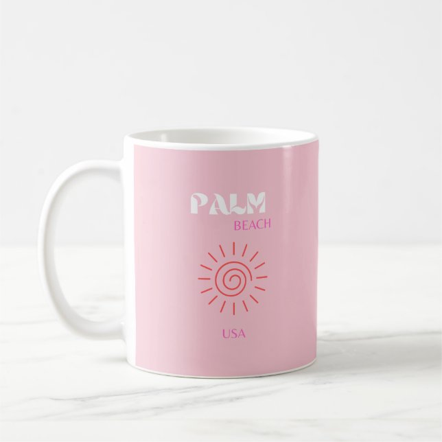 Taza De Café Palm Beach, Preppy, Preppy Room, Pink (Izquierda)