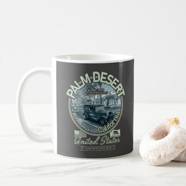 TAZA DE CAFÉ PALM DESERT RIVERSIDE CALIFORNIA (Con donut)