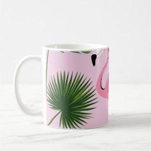 Taza De Café Palm Flamingo deja diseño tropical