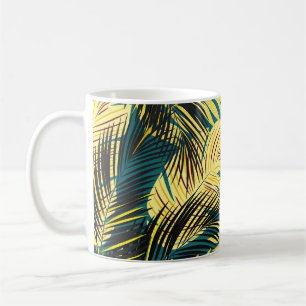 Taza De Café Palm Leaves: Tropical Vintage oscuro