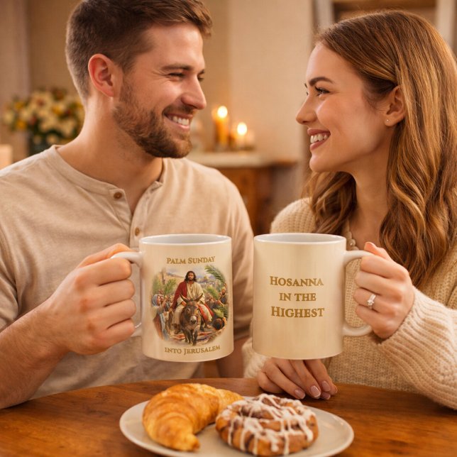 Taza De Café Palm Sunday Jesus Entry into Jerusalem Christian (Subido por el creador)