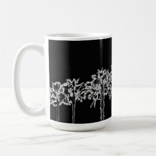 Taza De Café Palm Tree Art Black and White Cup Mug