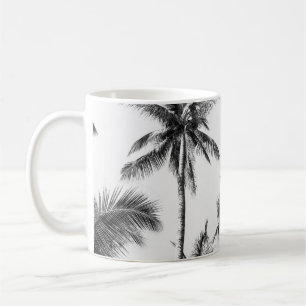 Taza De Café Palm Tree Leaf Black White