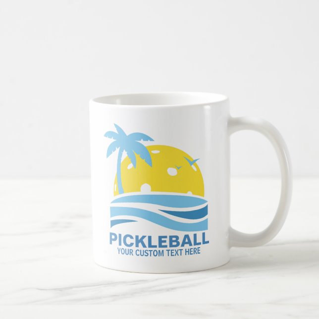 Taza De Café Palm Tree Tropical De Baloncesto Salto Personaliza (Derecha)