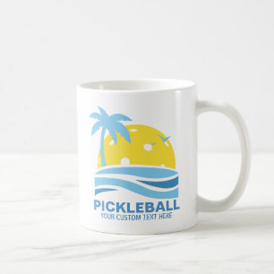 Taza De Café Palm Tree Tropical Pickleball Sun Tu Personalizado