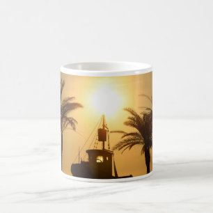 Taza De Café Palm Trees Ship Photo White Mug