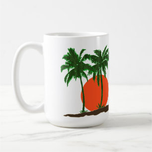 Taza De Café Palm Trees Sunset Sun Surf Beach